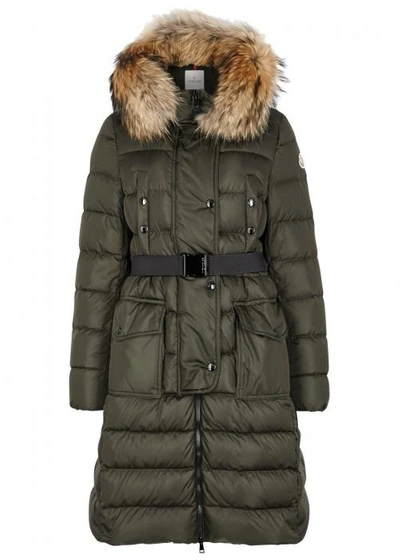 Shop Moncler Khloe Quilted Shell Parka In Khaki