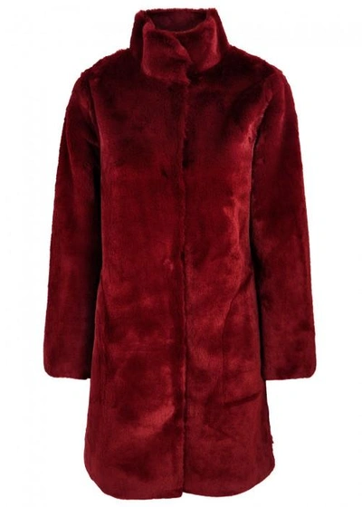 Shop Velvet By Graham & Spencer Mina Burgundy Reversible Faux Fur Coat