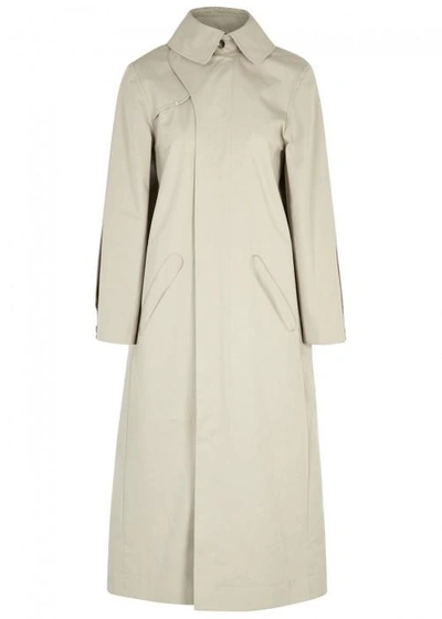 Shop Vejas Stone Cut-out Cotton Trench Coat In Beige