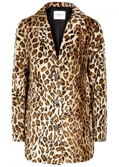 Shop Velvet By Graham & Spencer Celine Leopard-print Faux Fur Jacket
