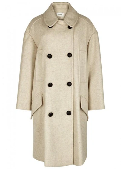 Shop Isabel Marant Étoile Flicka Ecru Wool Blend Coat