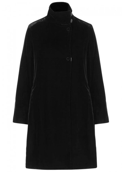 Shop Armani Collezioni Black Velvet Coat