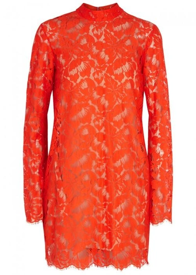 Shop Stella Mccartney Cayla Bright Orange Lace Dress