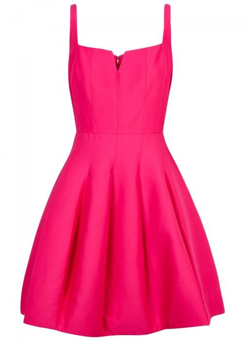 Halston Heritage Fuchsia Cotton And Silk Blend Dress In Pink | ModeSens