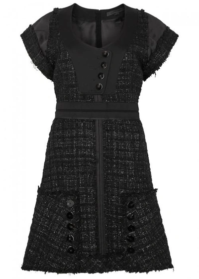 Shop Alexander Wang Black Bouclé Tweed Dress
