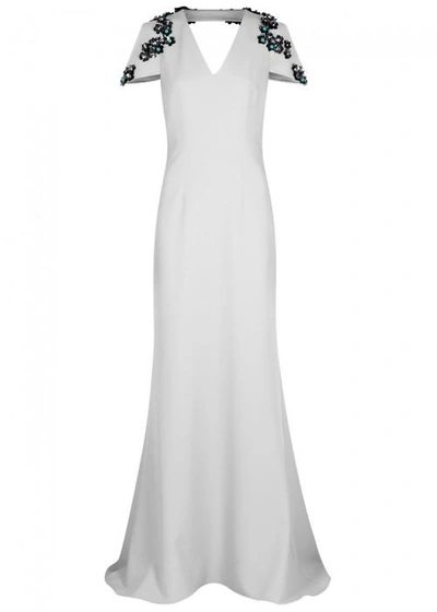 Shop Safiyaa Light Grey Embellished Gown