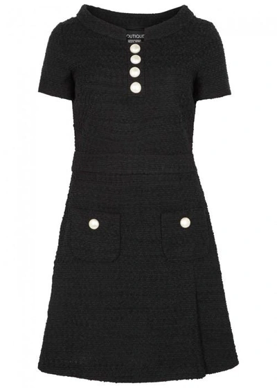Shop Boutique Moschino Black Button-embellished Tweed Dress