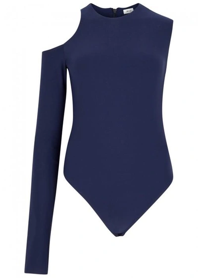 Shop Alix Lorimer One-shoulder Jersey Bodysuit In Mid Blu