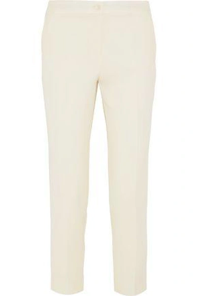 Shop Etro Woman Capri Stretch-crepe Slim-leg Pants Ivory