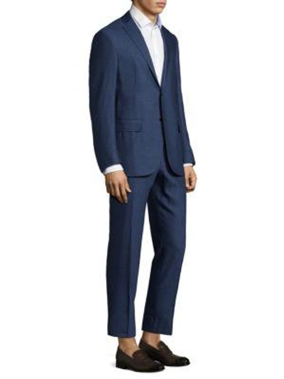 Shop Corneliani Regular-fit Classic Wool Suit In Blue