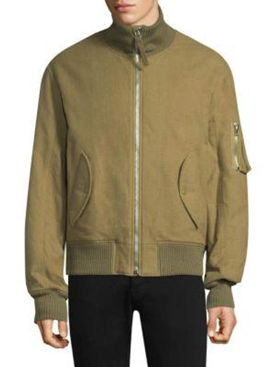 Shop Helmut Lang Full-zip Cotton Jacket In Army Green