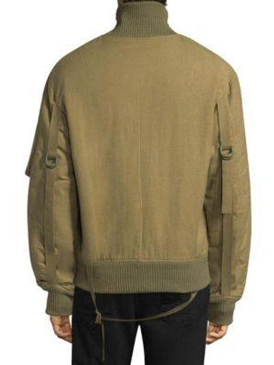 Shop Helmut Lang Full-zip Cotton Jacket In Army Green