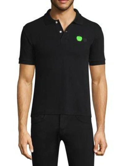 Shop Comme Des Garçons Play Beatles Embroidered Heart Polo In Black