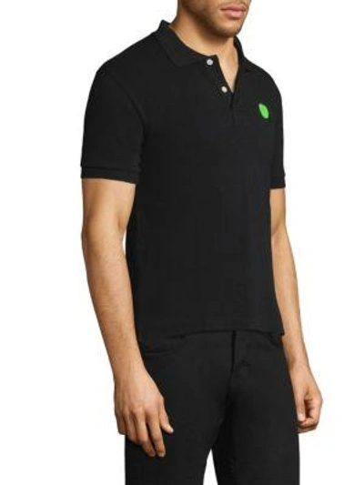 Shop Comme Des Garçons Play Beatles Embroidered Heart Polo In Black
