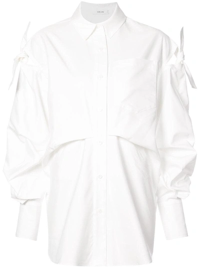 Shop Adeam Oversized Sleeve Tie Shirt