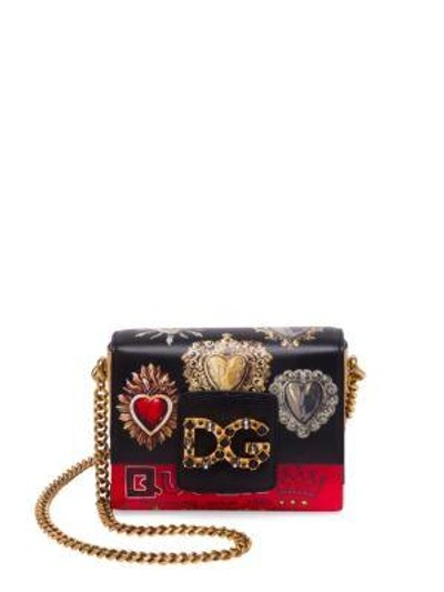 Shop Dolce & Gabbana Mini Heart-print Leather Crossbody Bag In Heart Print