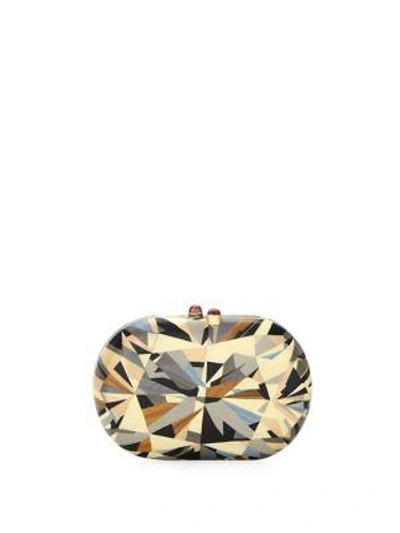 Shop Silvia Furmanovich Marquetry 18k Yellow Gold Wood Clutch In Multi