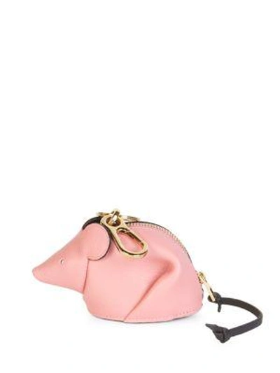 Shop Loewe Leather Mouse Charm In Candy