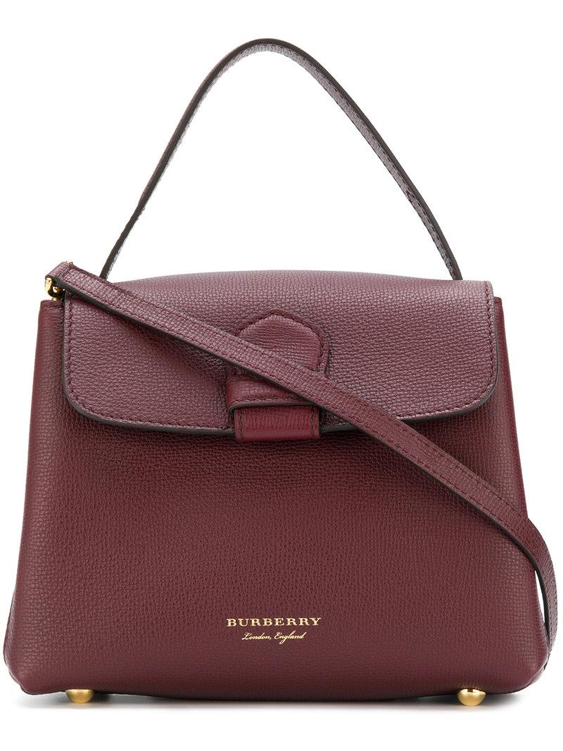 grainy leather and house check tote bag