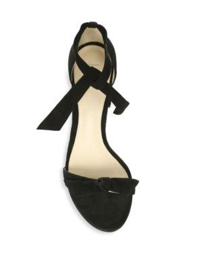 Shop Alexandre Birman Clarita Bow Suede Sandals In Black