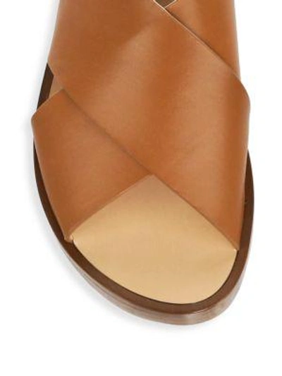 Rockrose Leather Slides In Black