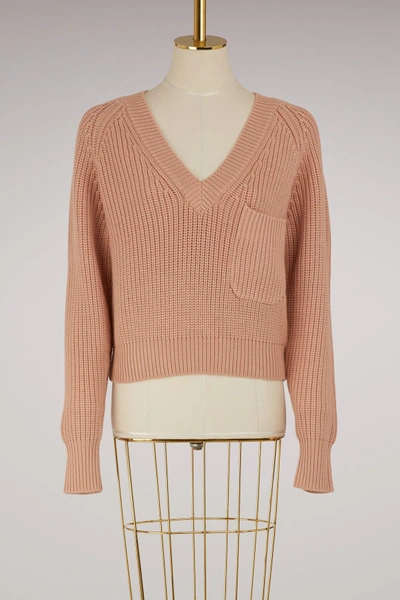 Shop Chloé Wool Sweater In Maple Pink
