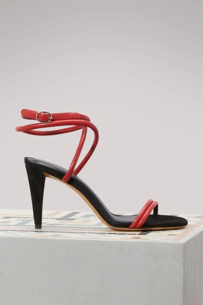 Shop Isabel Marant Abigua Leather Sandals In Red