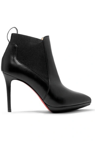 Shop Christian Louboutin Crochinetta 100 Leather Ankle Boots In Black