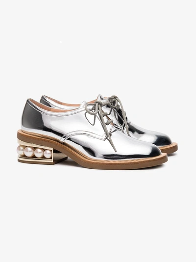 Shop Nicholas Kirkwood Silver Casati Pearl 35 Derby Shoes In Metallic