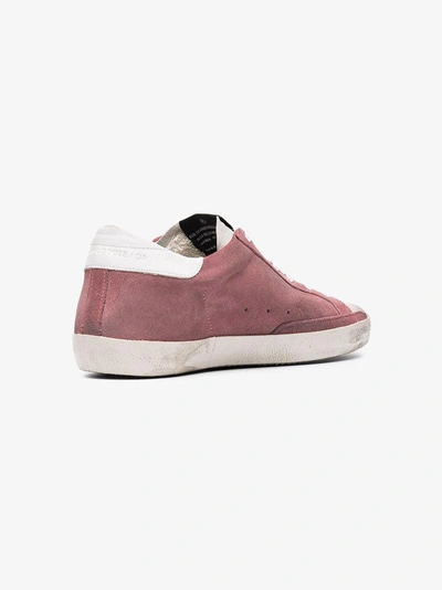 Shop Golden Goose Deluxe Brand Pink Superstar Suede Sneakers In Pink&purple