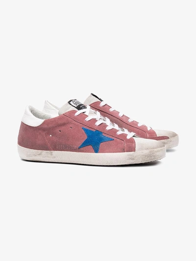 Shop Golden Goose Deluxe Brand Pink Superstar Suede Sneakers In Pink&purple