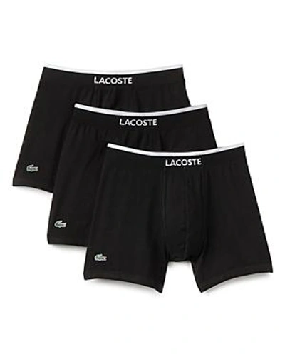 Shop Lacoste Stretch Cotton Boxer Briefs - Pack Of 3 In Light Blue/blue