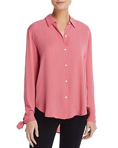 Shop Theory The Cuff Silk Shirt In Orchid Pnk