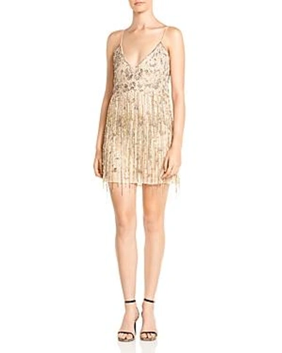 Shop Haute Hippie Taken Embellished Mini Dress In Buff