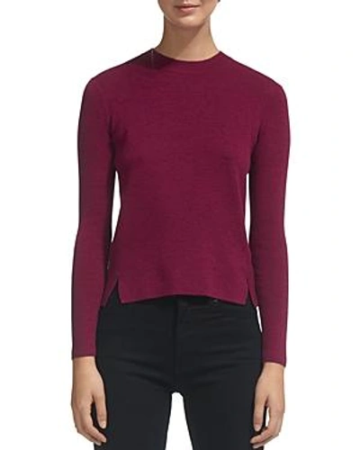 Shop Whistles Notched-hem Cropped Sweater In Pink