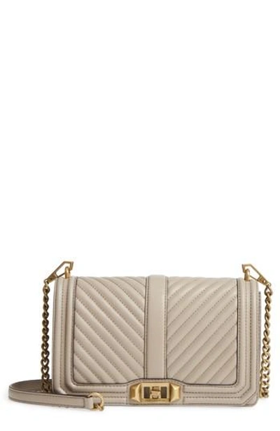 Shop Rebecca Minkoff 'chevron Quilted Love' Crossbody Bag - Beige In Taupe
