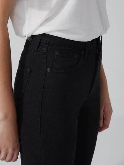 Shop Frank + Oak The Stevie High-waisted Tapered Jean In Rinsed Black