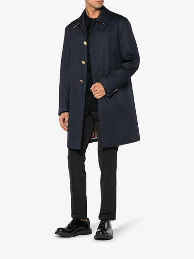 Shop Thom Browne Bal Collar Overcoat