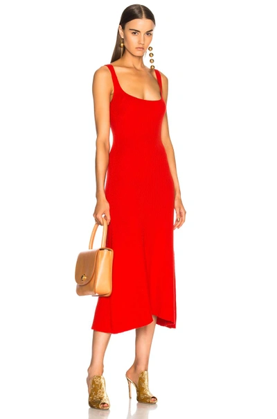 Shop Mara Hoffman Vita Knit Dress In Red