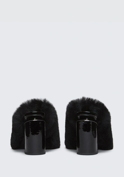 Shop Alexander Wang Fur Avery Mule In Black