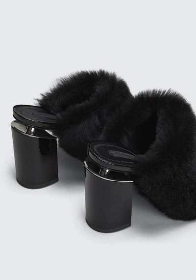 Shop Alexander Wang Fur Avery Mule In Black