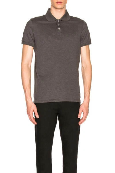 Shop Saint Laurent Polo In Grey