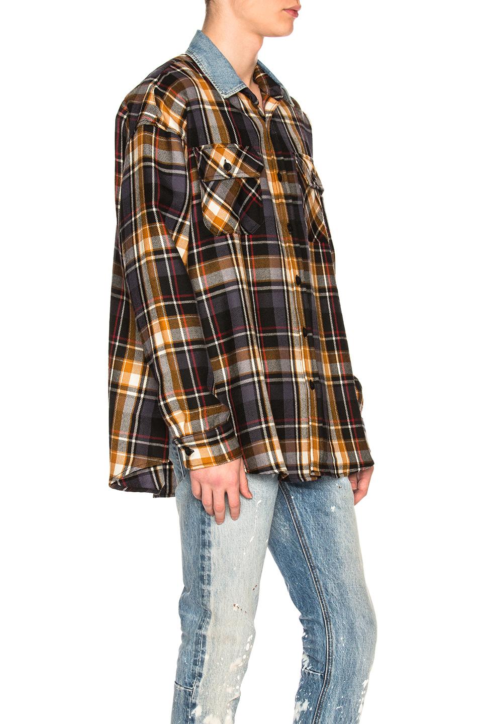 fear of god flannel denim collar