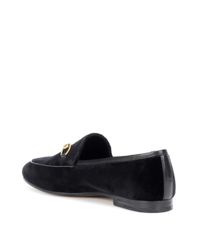 Shop Gucci Jordaan Velvet Loafers In Black