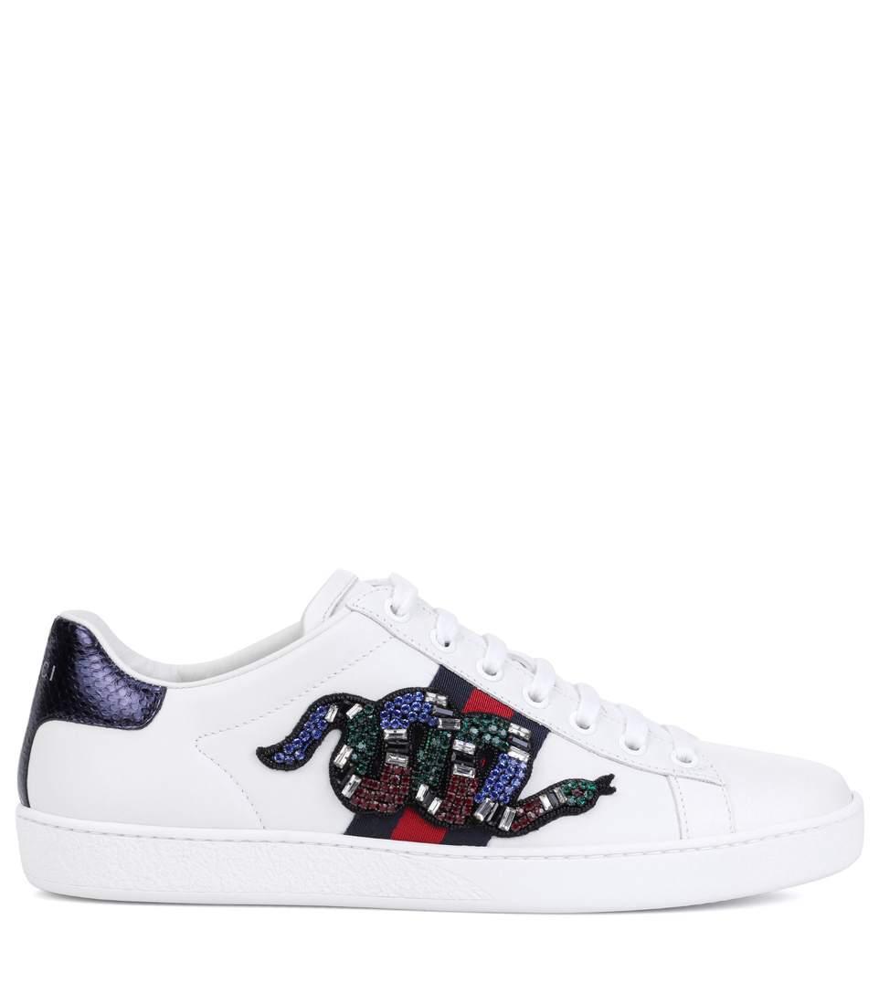 gucci ace embroidered sneaker snake