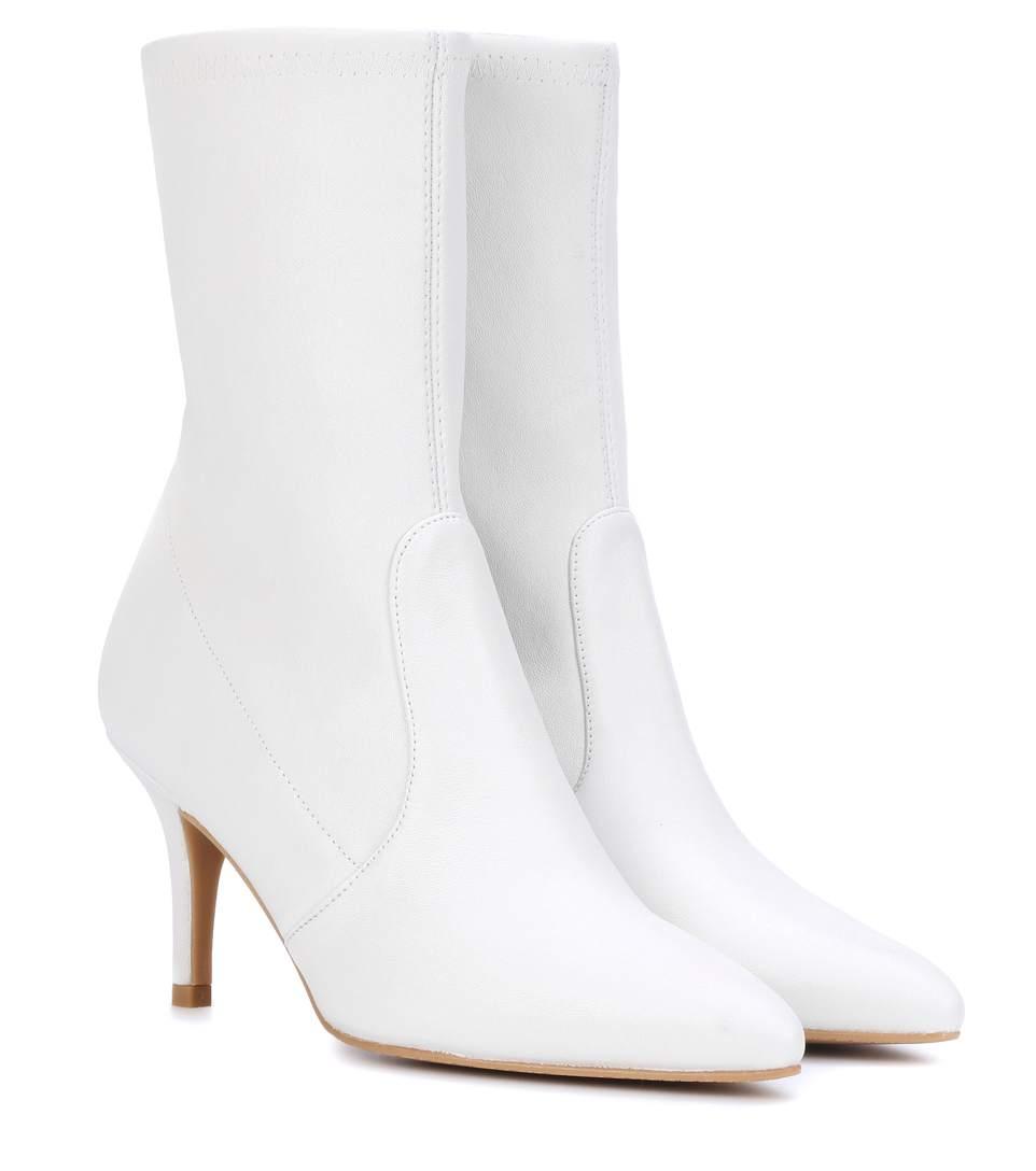 stuart weitzman white ankle boots