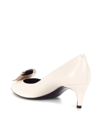 Shop Roger Vivier Sexy Choc Leather Pumps In White