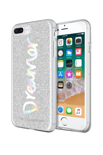 Shop Rebecca Minkoff Dreamer Silver Glitter Case For Iphone 8 Plus & Iphone 7 Plus In Multi Glitter