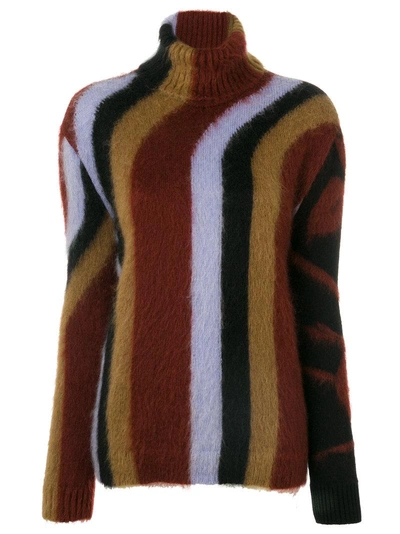 Shop N°21 Mixed Pattern Roll-neck Sweater