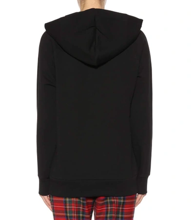 Shop Burberry Embroidered Cotton-blend Hoodie In Llack